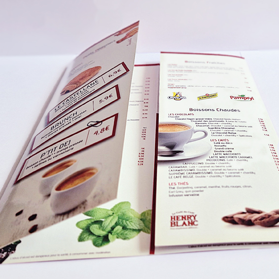 Menu restauration pli Portefeuille